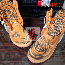 Shoes not included] LL trendy hand-painted Martin boots custom AJ sneakers custom DIY handcrafted painted roses