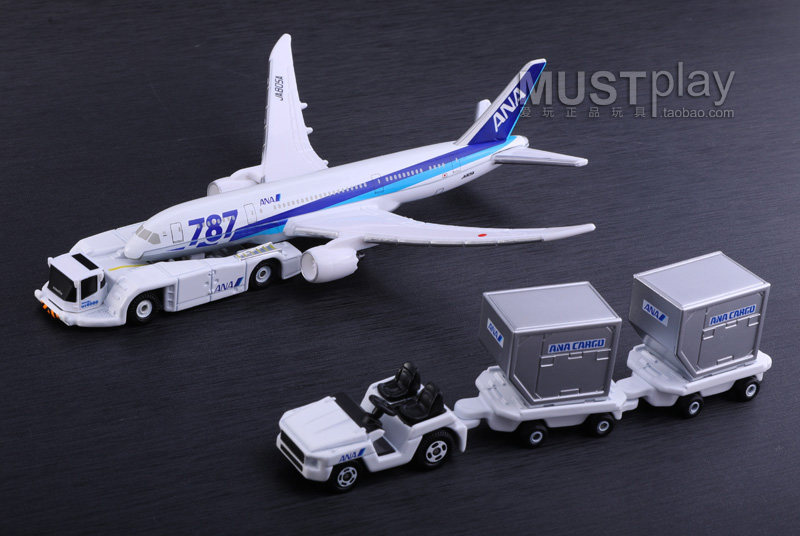 Модель машины 日本tomy多美卡正品ana航空787合金飞机拖车jal机场模型套装玩具 Takara