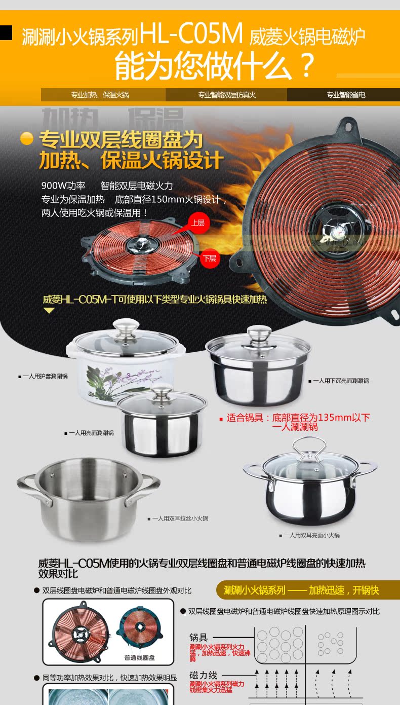 bếp từ tốt Nồi lẩu nhà hàng cảm ứng nồi nấu C05M mini bỏ túi shabu-shabu 500W Ký túc xá sinh viên công suất nhỏ bếp đun nước sôi bếp từ bosch 3 vùng nấu