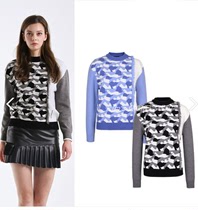 Korea Holicplay golf suit special price fall female pattern stitch sweatshirt HB3WSW002