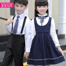 Male and female children play out for primary and middle school students perform girls dance dress choral suit Spring and autumn clothing new small hosts