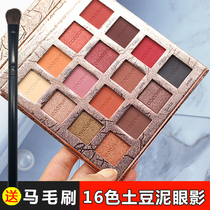 ins Super fire trembles with net red eye shadow plate earth color pearlescent matte domestic products fairy wet powder student parity