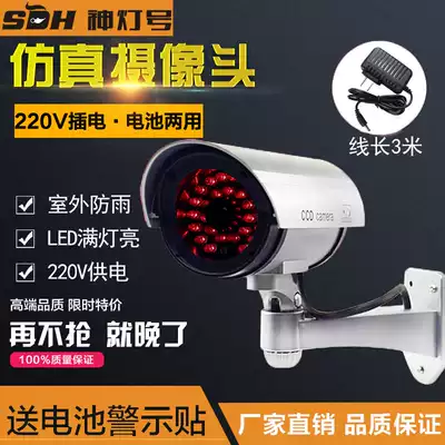 Fake camera simulation monitor scares thieves anti-theft plug-in 220V with light sensor outdoor rainproof model demolition