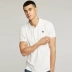 Kuegou mùa hè nam ngắn tay áo polo thời trang thêu áo thun bằng vải cotton nam 2527 - Polo áo polo trắng Polo
