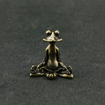 Antique bronze incense socket Zen frog ornaments solid pure copper frog tea pet incense to retro bronze collection
