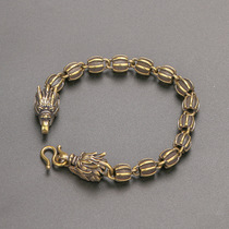 Handmade retro pure copper solid watermelon pattern copper bead bracelet men and women European and American ins trend creative leading hand string