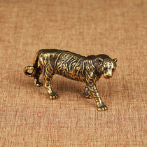 12 Zodiac Brass Tiger Wenzhen desk ornaments bronze tea pet keychain female creative retro handlebar men