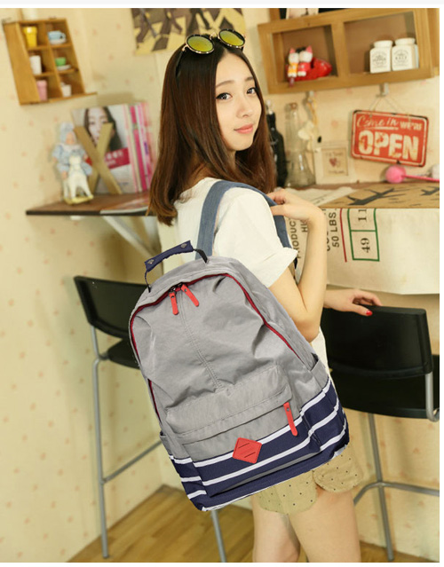Vải nylon không thấm nước Hàn Quốc ba lô máy tính du lịch túi du lịch học sinh trung học cơ sở học sinh trung học túi nam và nữ ba lô - Ba lô balo adidas nữ
