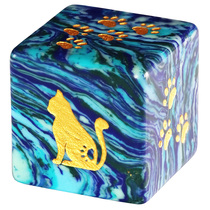 Kitten footprints synthetic ore dice owners palm print dice Valentines Day gift customized dice