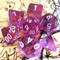 Dungeons and Dragons DnD acrylic transparent pink white TRPG Cesulu running group COC board game dice dice