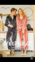 Ammera tilts sleeping suit with velvet long sleeves without wrinkling long sleeves to suit Western-style collar men and women
