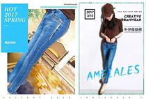 Clearance jeans Amera D173 skinny leg pants water mill blue and black stretch cotton slim version spring and autumn mid-waist womens trousers