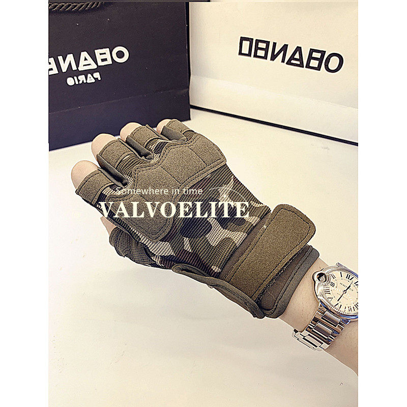 VALVOELITE sports gloves unisex half finger outdoor iron riding mountaineering fitness jacket autumn and winter