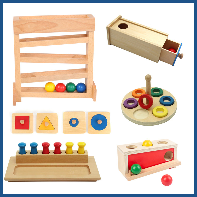 Monti's Early Education Puzzle Toy Sets Monti Kids level4 Order Box Flat Substitute for 11-14 months