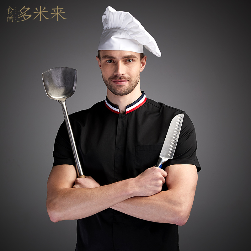 workclothes Chef của ngắn tay nam tùy chỉnh thời trang mỏng thở bếp ăn của khách sạn nhà hàng phương Tây sau khi thống nhất bếp