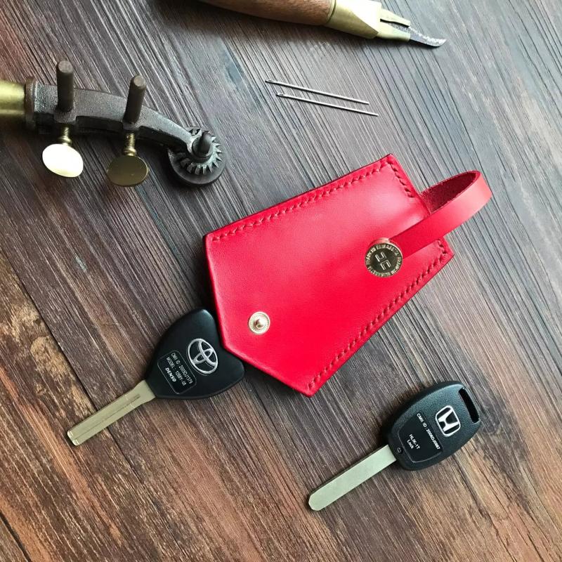 Pure retro handmade lớp đầu tiên túi da nam và nữ kéo khóa trường hợp cặp vợ chồng nhà dung lượng lớn túi khóa vi moc chia khoa