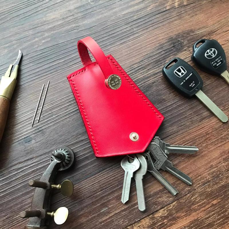 Pure retro handmade lớp đầu tiên túi da nam và nữ kéo khóa trường hợp cặp vợ chồng nhà dung lượng lớn túi khóa vi moc chia khoa