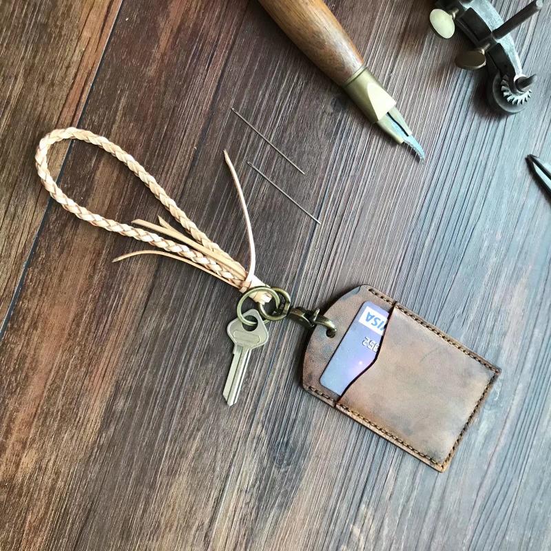 Retro thẻ da handmade bộ thẻ nam gói thẻ nữ ngực thẻ đặt nhà máy thương hiệu bộ giao thông kiểm soát truy cập thẻ ngân hàng ví tiền nữ nhỏ