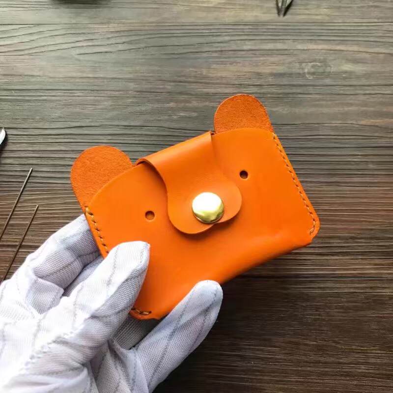 Vintage handmade thẻ da bộ may tay thẻ gói thẻ thẻ ngân hàng thẻ bus thẻ truy cập bộ thẻ da nữ gói ví đựng thẻ thông minh