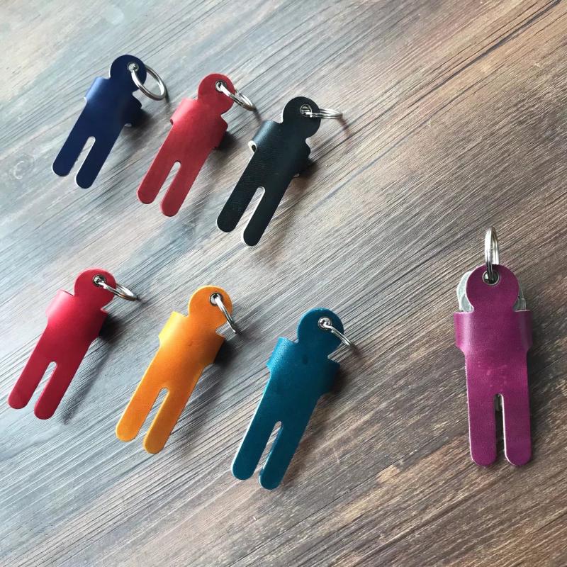 Vintage handmade da móc khóa da móc chìa khóa mặt dây chuyền vòng đơn giản vòng chìa khóa cá nhân gói móc khóa túi mini
