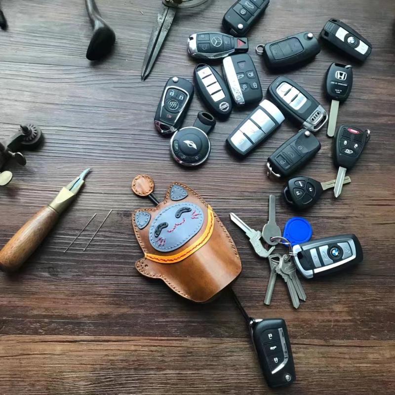Lớp da khóa đầu tiên trường hợp dung lượng lớn hộ gia đình lưu trữ túi chìa khóa xe hơi thiết lập nhiều mô hình phổ quát - Trường hợp chính ví móc chìa khóa nữ