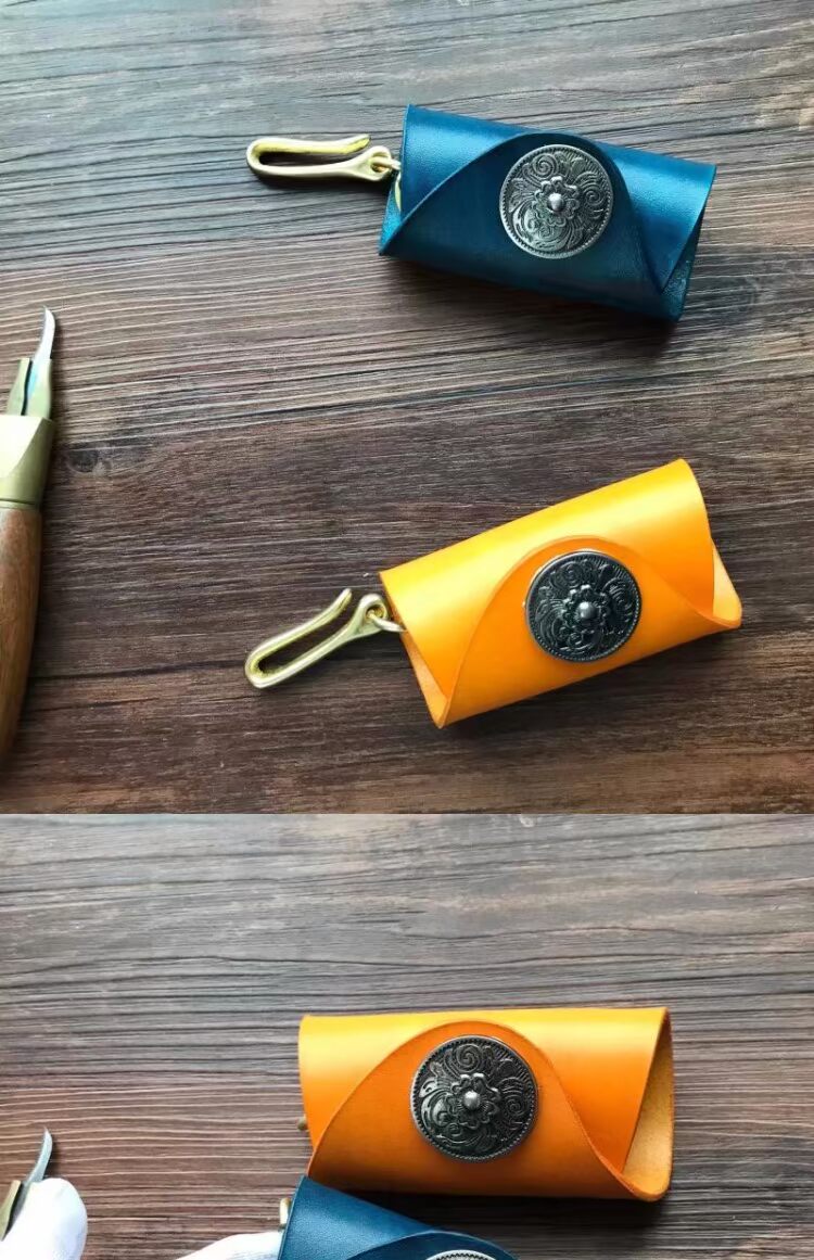 Túi da handmade móc khóa đơn giản cho nam - Trường hợp chính túi đựng chìa khóa oto
