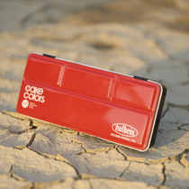 Japan Horbai Inn HB paint red iron box disc opaque cake color 24 color solid watercolor red box solid color