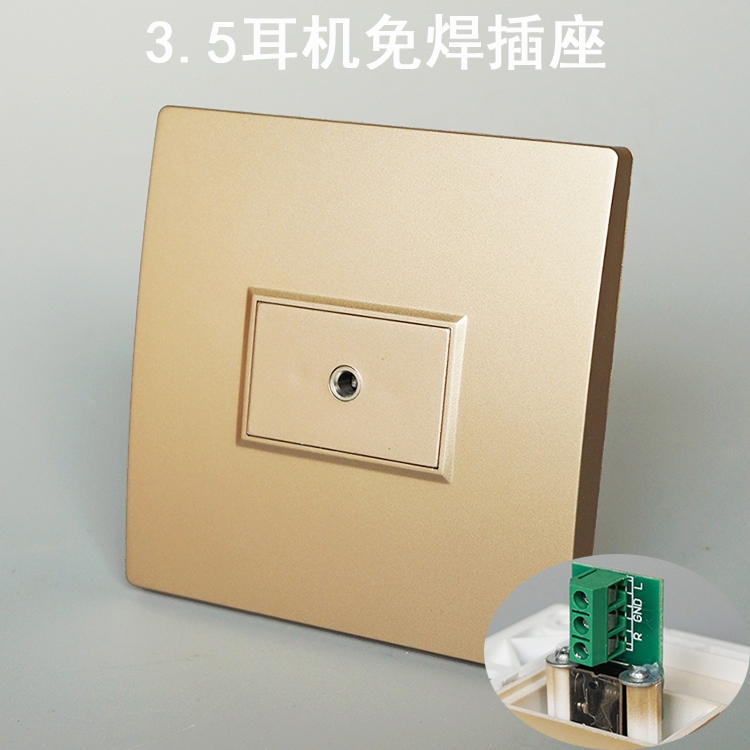 Champagne Gold 86 Type Single Hole 3 5mm Headphone Hole Computer Audio Jack-Free Solder Panel Headphone Stereo 3 5 Mother Head