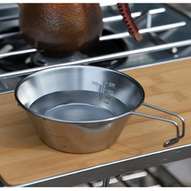 campingmoon Coleman Outdoor 304 Stainless Steel Bowl Multi Purpose Camp Water Cup with Handle for Straight Burning