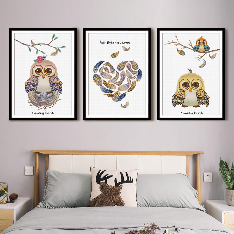 KS cross stitch 2021 new living room dining room bedroom children's room Egyptian long-staple cotton hand embroidery eternal love