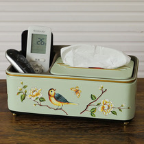 European decorative tissue box modern American creative resin tissue box living room multifunctional remote control storage box