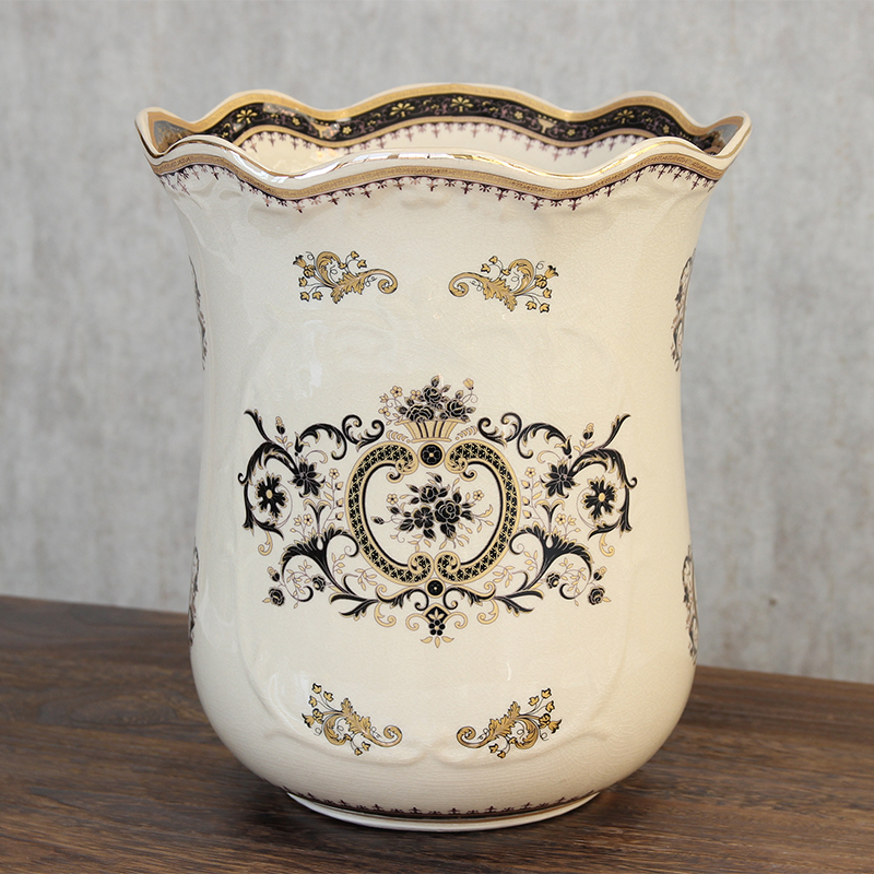 European - style ceramic storage barrel Creative trash cans Modern minimal American debris contains cylinder decoration vase
