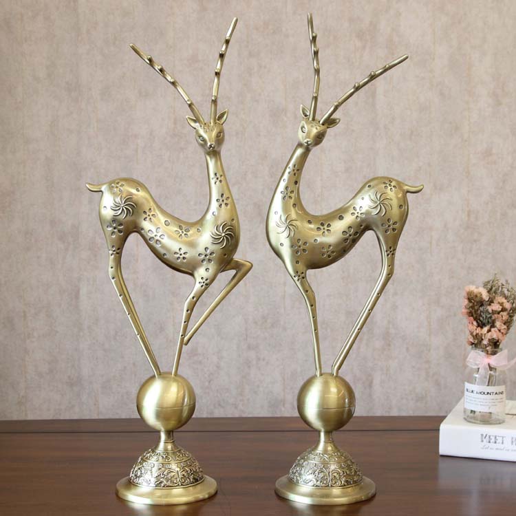 American Countryside Decoration Pendulum accessories Alloy Ancient Bronze color Merchandize Deer Creative Craft Furnishing European-style Retro Gift