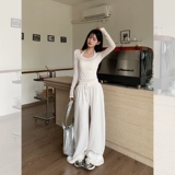 宋正恩 Белый осенний модный приталенный тонкий лонгслив, защита от солнца