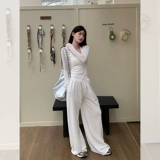 宋正恩 Белый осенний модный приталенный тонкий лонгслив, защита от солнца