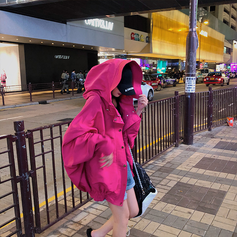 Windbreaker women's mid-long 2021 spring and autumn new fashion Korean version loose hooded student small coat tide