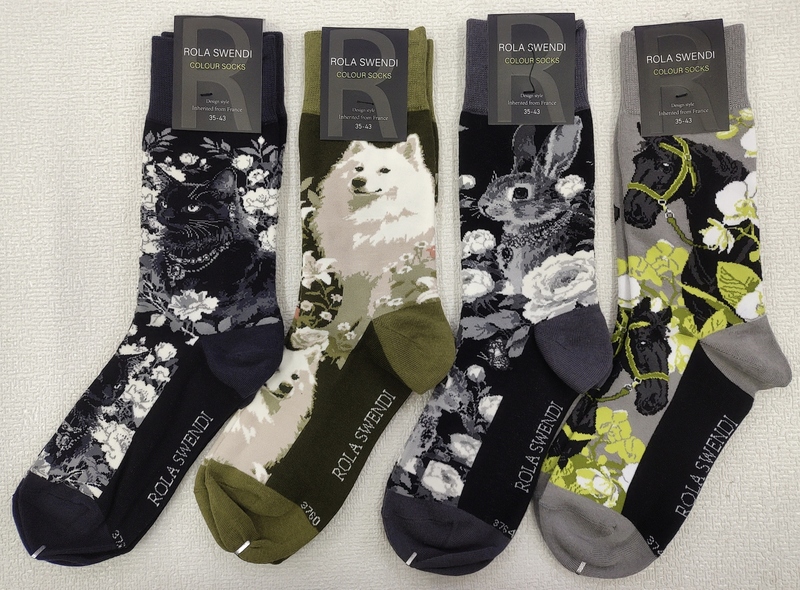 【Rola Six】French Imported Floral Cat Tiger Leopard Rabbit Four Seasons Mid-Calf 95.2% Cotton Socks