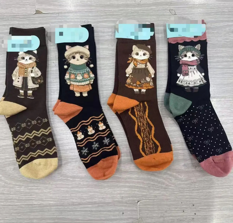 【Three】Midsummer Night's Tale Cat Forest Fairy Tale Style Artistic Little Panda Rabbit 91% Cotton Thick Socks 10 Get 1 Free 【Three】Midsummer Night's Tale Cat Forest Fairy Tale Style Artistic Little Panda Rabbit 91% Cotton Thick Socks 10 Get 1 Free