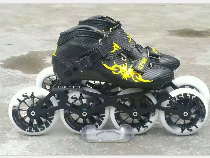 High-end carbon fiber speed skating shoes Race speed shoe wheels sliding shoes Skate Shoes