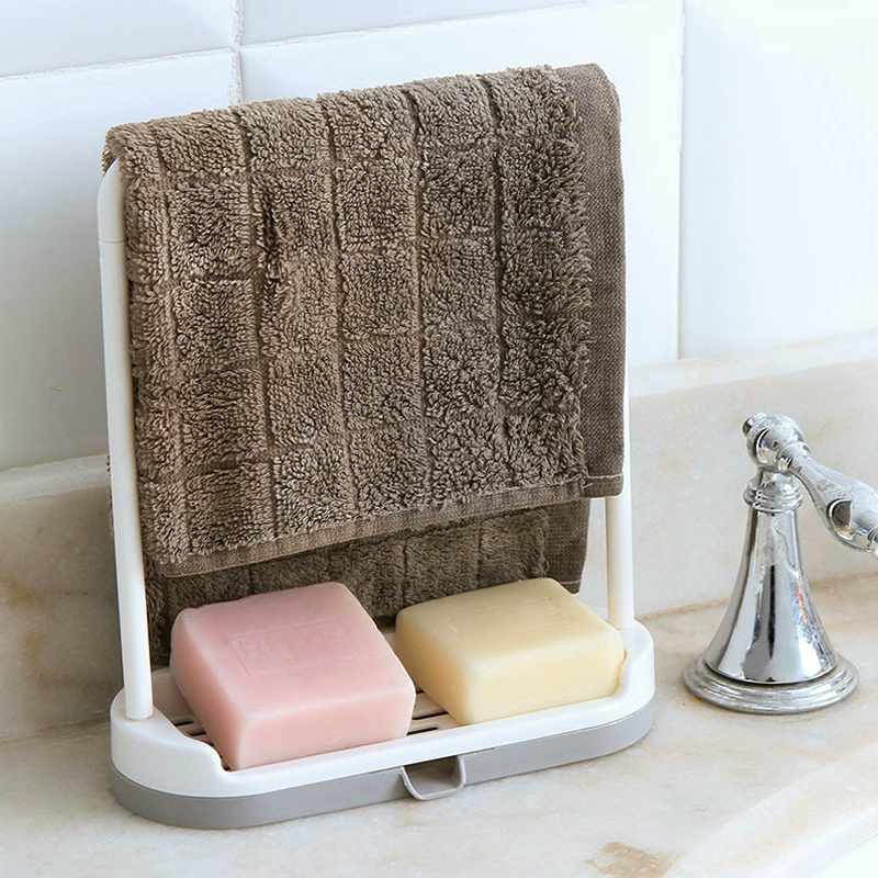 Kitchen Makeup Room Sink Table Face Rag Rack Drying Rack Cleaning Sponge Drain Rack Soap Rubbed Towel Shelve