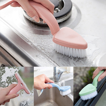 Hard hair double head bathroom glass tile cleaning brush gap brush toilet wall floor tile brush scrub bathtub brush