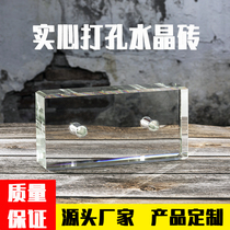 Transparent fine ground bubble Crystal brick solid glass brick partition wall Square bar bar hotel perforated square glass block