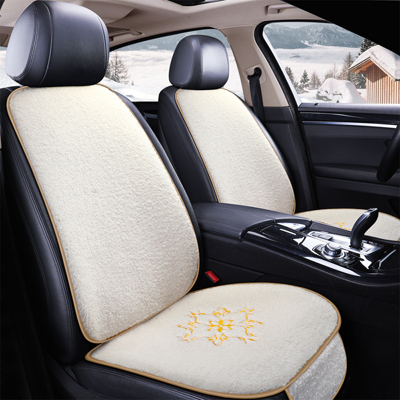 Winter New Sheep Lamb Suede Car Seat Cushion Winters Warm Without Dropping Hair Non-slip Face Tie Cushion Square Cushion