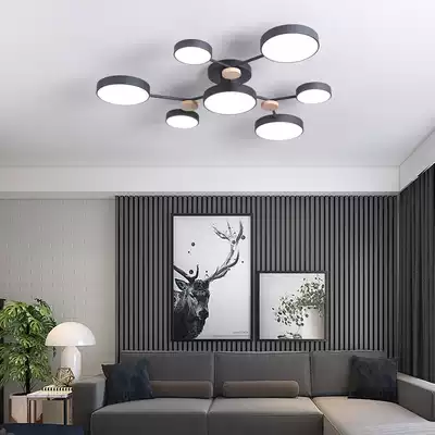 Living room ceiling lamps Modern simple atmosphere Macaron Nordic black and white gray style bedroom hall lighting lamps
