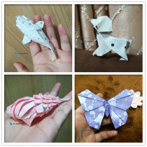 Shop owner recommended Animal tattoo double-face bicolor hand folded paper cute cow polo point 14cm oversize 28cm