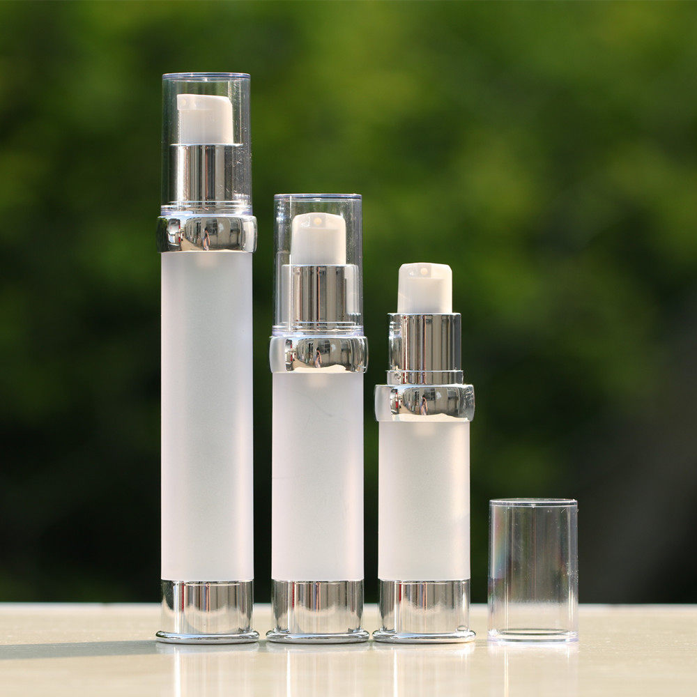 High-grade bright silver matte vacuum bottle portable travel skin care cosmetic lotion bottle 15 20 30ML - Taobao