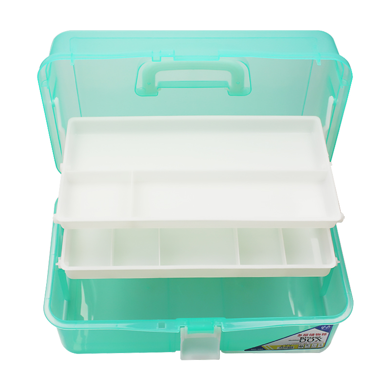 Large three-tier student art toolbox household pencil paint box storage gouache plastic transparent painting box manicure