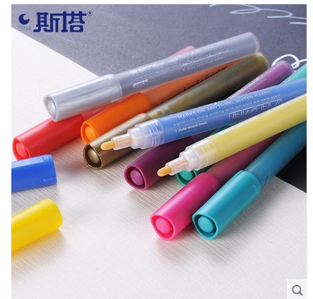 Sta acrylic Mac pen thick head diy black card pen T-shirt clothes hand-painted graffiti waterproof non-fading canvas shoes