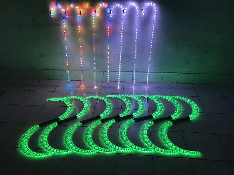 Colorful luminous scimitar A pair of performance props performance props led Jiuji scimitar colorful luminous color-changing scimitar