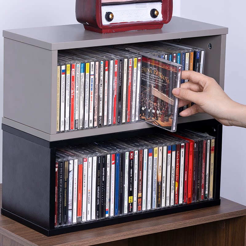 🎵 A corner of your music game!the solid wood cd storage box makes every ...
